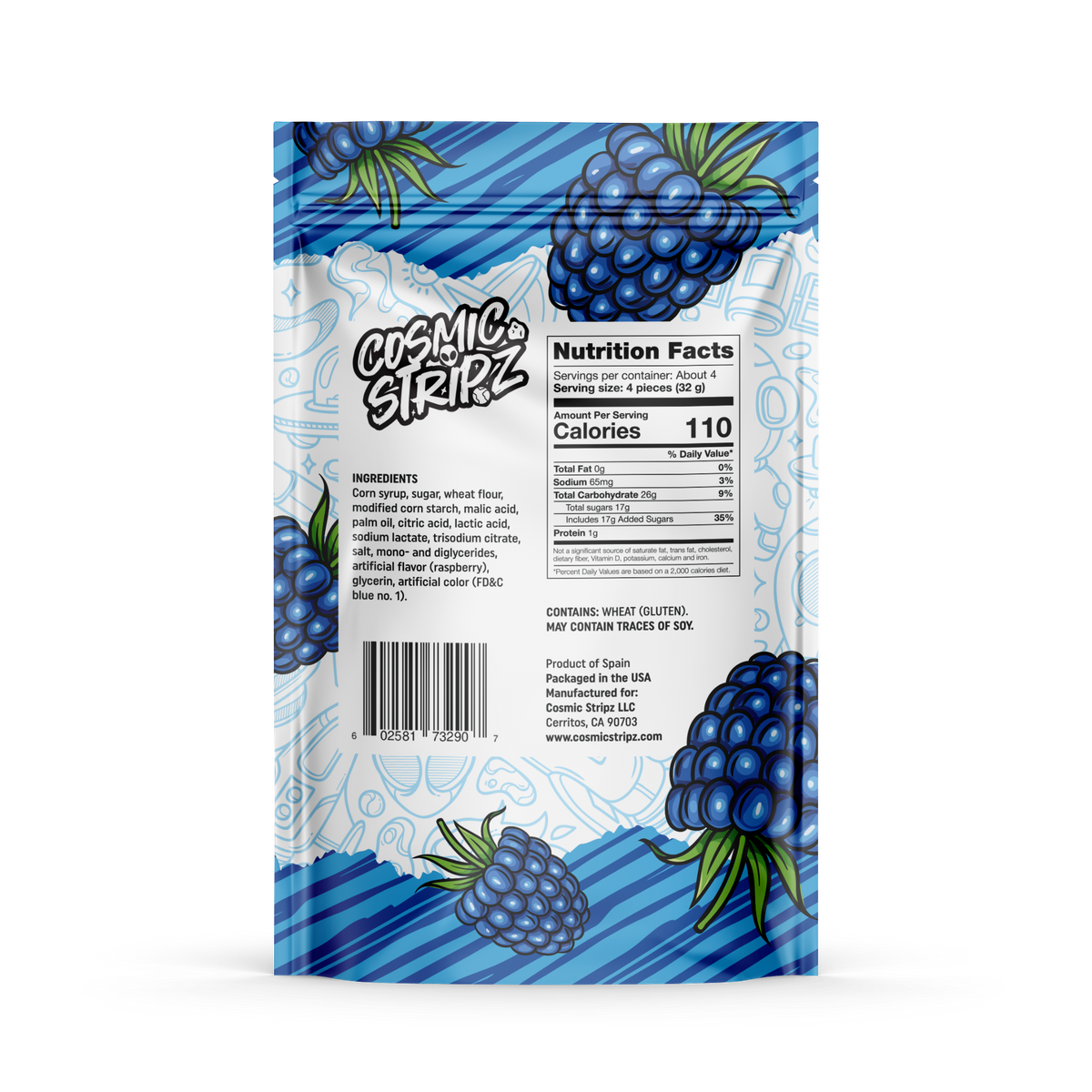 Cosmic Raspberry Mcfloat Ingredients Cosmic Stripz – Blue Raspberry (4.4oz)